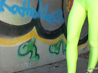 Yellow Leggings At The Car Park