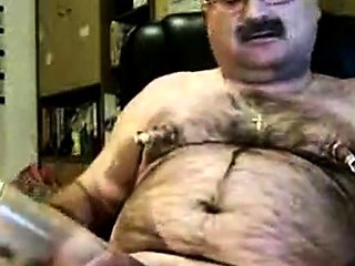 Daddy Bear Strokes His Cock