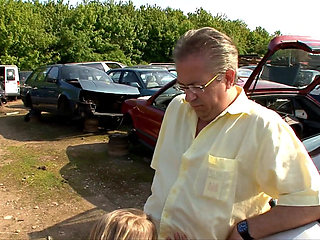 Elderly German couple fuck and threesome with two man and a curvy girl