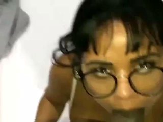 Hot mulatto with a big tail moaning and cumming, giving her pussy and very tasty spit to the black guy: Porn