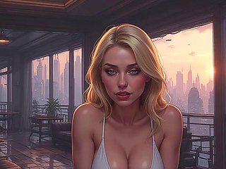 Cloud Level Olivia in the Future Sexy Teasing Showing Her Big Cleavage Part 2