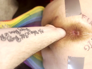 Fed cum from her creampied ass