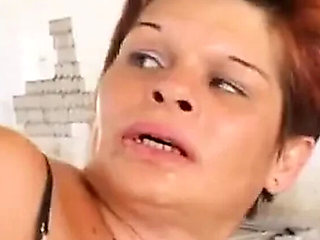 Hairy Mature MILF with Big Tits Gets Fucked by Couple and Takes Cum in Mouth