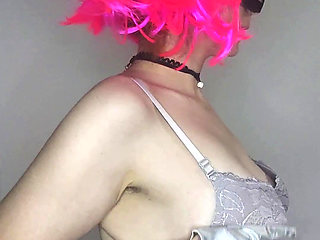 I'm giving my big natural tits some love with my playful kitten mask