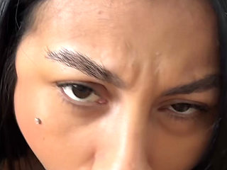 She Said fuck My Mouth - Sexy Brunette Swallows Big Dick Whole and Gives Extreme Rimjob in POV