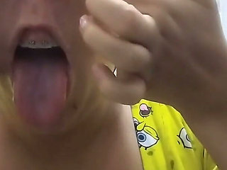 Tongue Fetish Snot Nose Play Nostrils Cum on My Braces
