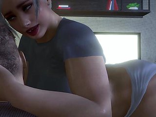 Chubby BBW StepMom Teaches Stepson How to Licking Pussy 3D