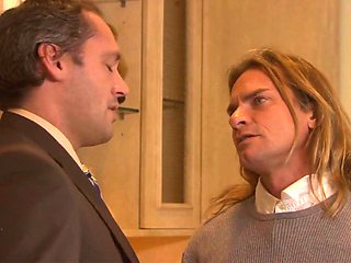 Longhaired lover fucks his wife in their own house