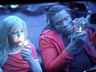 The couple fucked in pussy licking and interracial action with huge cocks