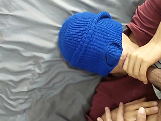 Latin Twink Kneels and Swallows Everything From Muscular Gym Male