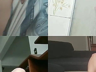 Naughty Young Woman Fooling Around When Her Parents Leave the House.