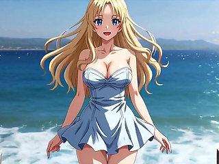 Blonde Mini Dress Slut Pier Ass & Tit Flash Loud Masturbation Ai Generated