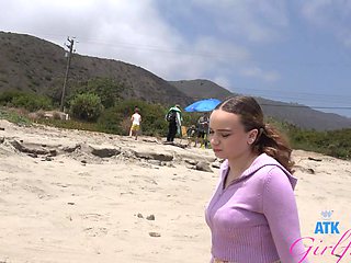 Skinny teen Selina Imai gets fucked on the beach in pov style