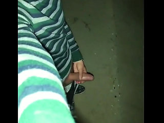 Twink Pisses with Erection Under the Bridge - Uncut Cock