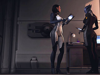 Liara and Eva Futa Sex on a Spaceship - 3D Sci-fi Animation