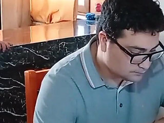 My Cuckold Husband Works While My Stepson Fucks Me in the Kitchen No