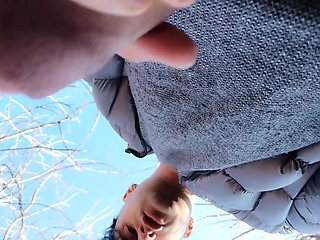 Jerk off Outside - POV View From Below