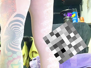 Shemale White Stocking Insert Anal Dildo