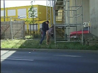 Amateur MILF Fucked in Construction Site and Cum on Big Tits by Huge Cock