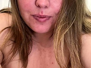 Cute blonde with big boobs solo