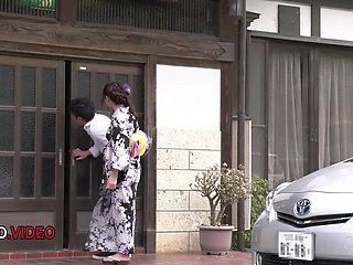 Passionate Japanese kimono babe fucked hard swallows his load generously