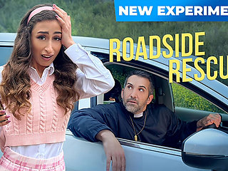 Stranded Scarlett Page Gets Rescued and Repays Her Savior with Her Tight Pussy