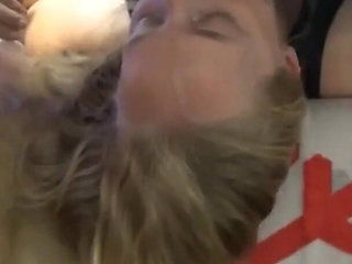 He Uses My Mouth Like a Cunt. Blonde MILF Fucked Hard and Deep in the Throat and Cum on Her Tits.