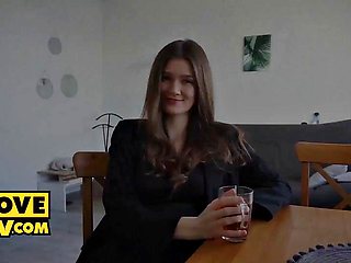 Brunette Mirari Hubs Secret Cowgirl Ride on Colleague
