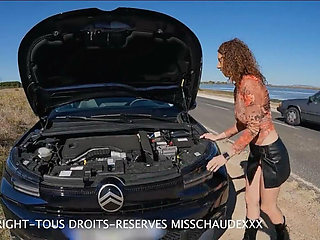 A Slut Whose Car Has Broken Down Gets Bruta Fucked by a Stranger Who Stops to Help Her.