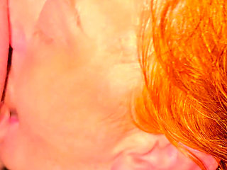 Redhead Hot Wife on Her Knees for Deepthroat Blowjob Bwc