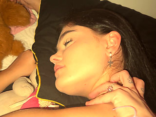 Woke her up with passionate morning sex. Scissoring in the morning. She screamed in pleasure. Close-up.