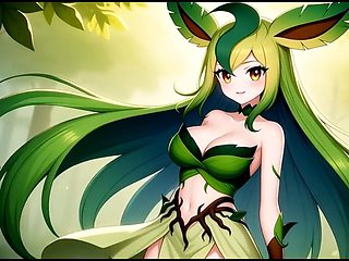 Thigh job, pokemon hentai, anime