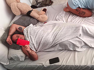 I masturbate in front of my horny stepfather and we make a video.