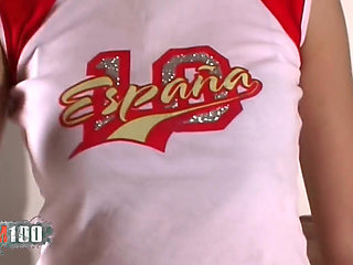 Lyam: Pretty Teen Arab Brunette Lyam Doing a Strip in the Bedroom