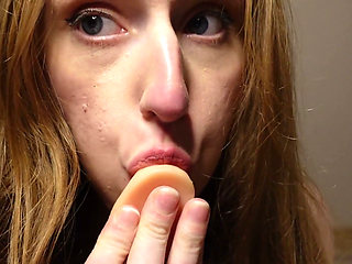 Blowjob on a Dildo Closeup