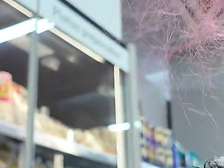 Plump Chick Burps at the Supermarket Embarrassing Public Display