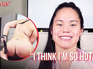 German amateur Sativa spanks her hot ass and pussy with a paddle while masturbating solo