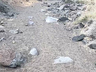 Nude hiking to the beach