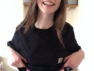 Small titted brunette amateur anal nailed at home