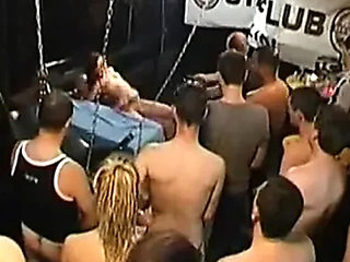 Blonde Gangbang Live on Stage - Hardcore Group Sex & Bukkake