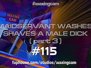 #115 (part3) Maidservant Shaves a Male Dick