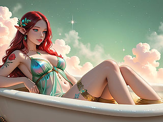 Lustrender Young Elf Woman Slideshow - Mythic Surreal Fantasy Art