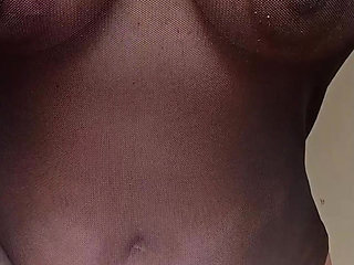 Woman masturbating pleasurably, she even orgasms while masturbating. Natural nipples