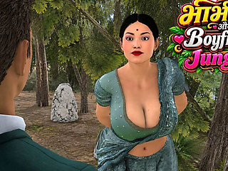 Horny Desi Indian Bhabhi Hardcore Outdoor Secret Sex with Boyfriend in Forest English Subtitles