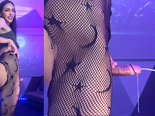 My Naughty Rips Fishnets and Precum Flood