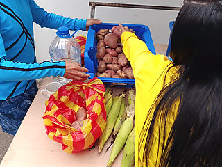 Horny woman fucks the vegetable man - homemade amateur