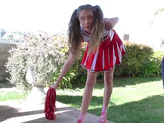 I seduce a horny cheerleader girl and invite her to my house for some hot pounding