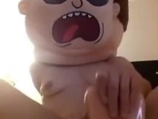 Morty Mask and a Small Tan Dildo