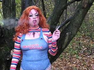 Catalia Smoking Dressed up in Cosplay