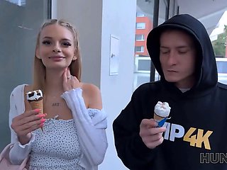 Hunt4k. blondie hottie used her enormous natural boobs to get back on her boyfriend